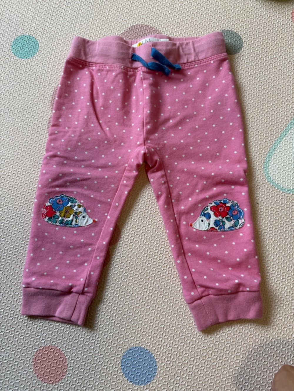 Baby Boden Pink Polka Dot Pants with White Dots